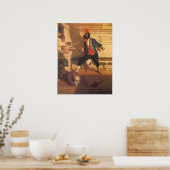 piraatkapitein, zwaardgevecht door NC Wyeth Poster (Keuken)