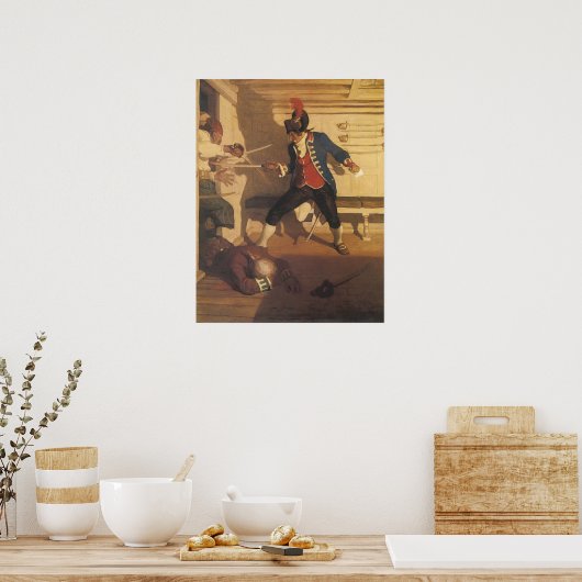  piraatkapitein, zwaardgevecht door NC Wyeth Poster (Keuken)