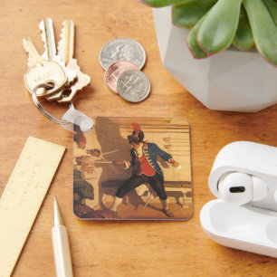 piraatkapitein, zwaardgevecht door NC Wyeth Sleutelhanger