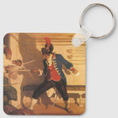  piraatkapitein, zwaardgevecht door NC Wyeth Sleutelhanger (Achterkant)