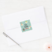 Piraatleven voor DRIE 3de verjaardag Vierkante Sticker (Envelop)