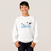 Piraatpinguïn met haai t-shirt (Voorkant volledig)