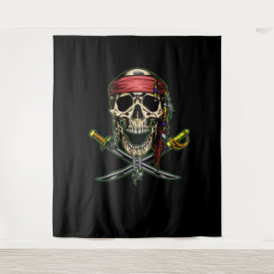 Piraatschedel Achtergrond Wandkleed