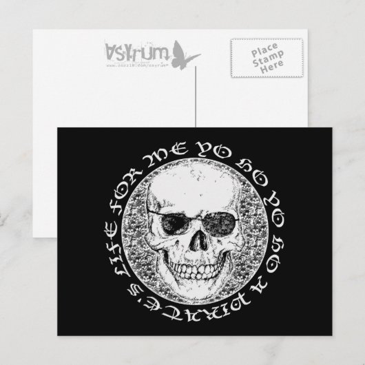 piraatschedel briefkaart (Voorkant / Achterkant)
