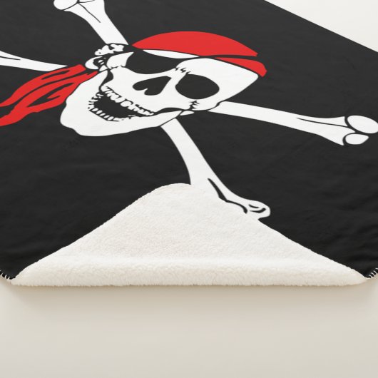 Piraatschedel en kruisbeenderen sherpa deken (3/4)