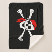 Piraatschedel en kruisbeenderen sherpa deken (Voorkant)