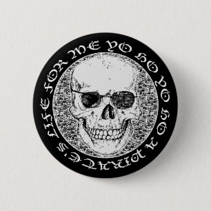 piraatschedel ronde button 5,7 cm