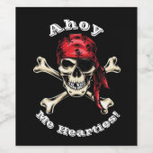 piraatschedel wijn etiket (Enkel label)