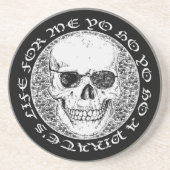 piraatschedel zandsteen onderzetter (Voorkant)