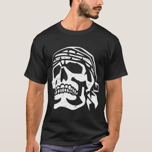Piraatsschedel in nood t-shirt (Voorkant)