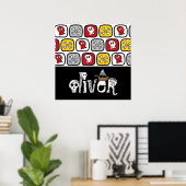 Piraatsschip Schedels Botten Fun Kleurrijk Jongens Poster (Thuiskantoor)