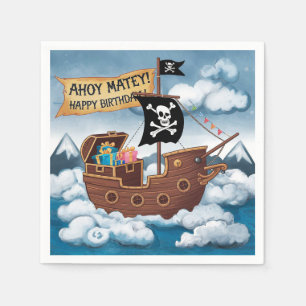 Piraatsschip Verjaardagskaart - Ahoy Matroos! Servet