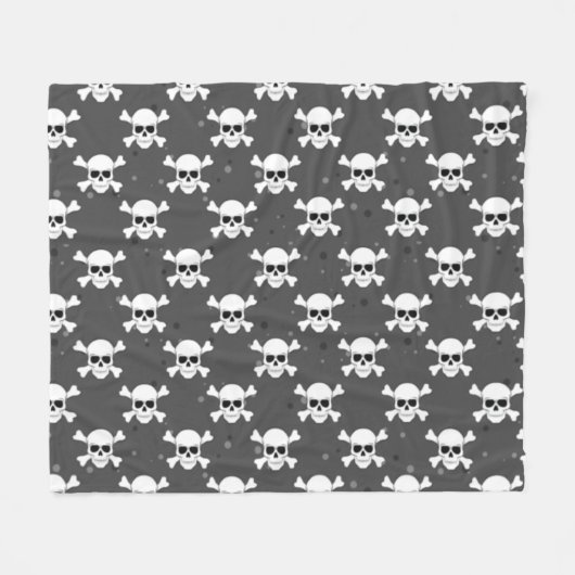 Piraatstijl - Schedelpatroon Fleece Deken (Voorkant (Horizontaal))