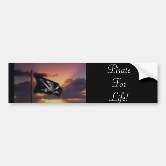 PiraatVoorHetLeven! Bumpersticker (Voorkant)