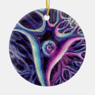 Piramidale neurontekening keramisch ornament