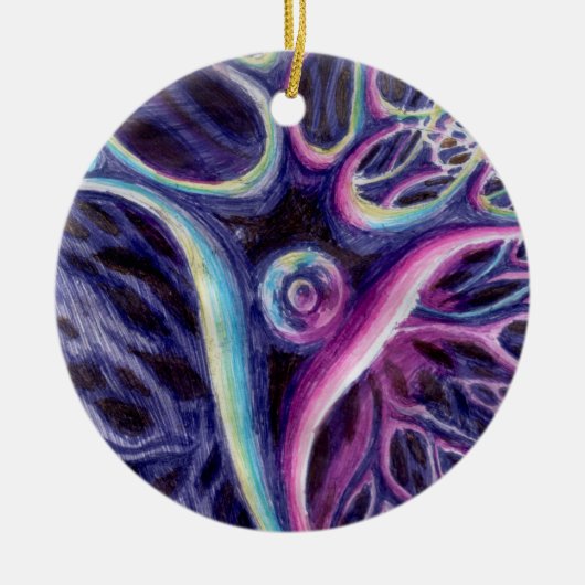 Piramidale neurontekening keramisch ornament (Voorkant)