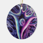 Piramidale neurontekening keramisch ornament (Links)