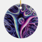 Piramidale neurontekening keramisch ornament (Achterkant)