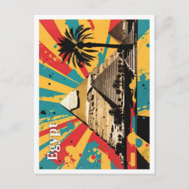 Piramide Caïro Egypte Pop Kunst Reizen Illustratie Briefkaart