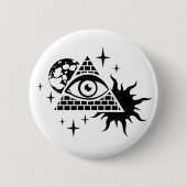 Piramide en het oog ronde button 5,7 cm (Voorkant)