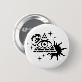 Piramide en het oog ronde button 5,7 cm (Voorkant /achterkant)