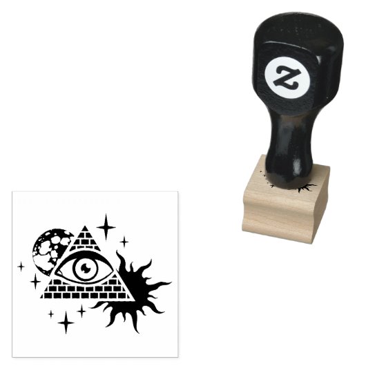 Piramide en het oog rubberstempel (Gestempeld)