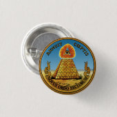 Piramide en Oog - Alle Zien Oog Ronde Button ~ (Voorkant /achterkant)