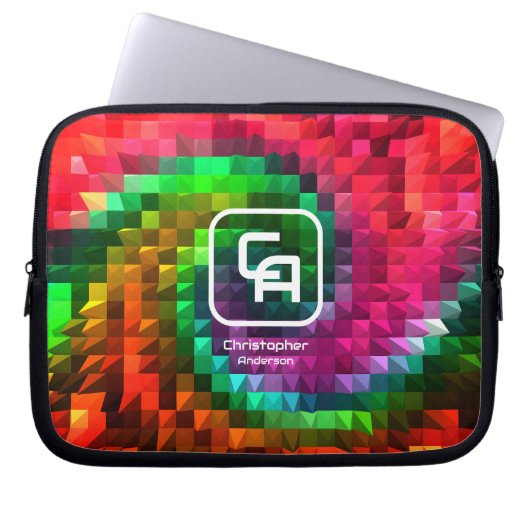 Piramide Factal Multikleurige Elektronicatas Laptop Sleeve (Voorkant)