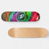 Piramide fractaal monogram veelkleurig persoonlijk skateboard (Horizontaal)