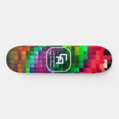 Piramide fractaal monogram veelkleurig persoonlijk skateboard (Horizontaal)
