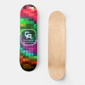 Piramide fractaal monogram veelkleurig persoonlijk skateboard (Voorkant)