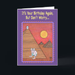 PIRAMIDE KLIMMER Verjaardag Kaart<br><div class="desc">Piramide klimmer neemt onze kaart winkelen ervaring naar "nieuwe hoogten" als hij zijn eerste stap in deze zany Verjaardag groet dat je zeker bent om een "kick" uit te krijgen (uiteindelijk)!</div>