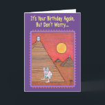 PIRAMIDE KLIMMER Verjaardag Kaart<br><div class="desc">Piramide klimmer neemt onze kaart winkelen ervaring naar "nieuwe hoogten" als hij zijn eerste stap in deze zany Verjaardag groet dat je zeker bent om een "kick" uit te krijgen (uiteindelijk)!</div>