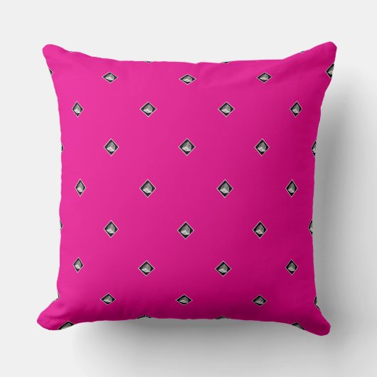 Piramide Kubus Herhaal Heet Roze Kussen (Voorkant)