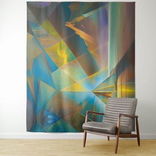 Piramide Landschap Geometrisch Abstract Ontwerp Wandkleed (In situ)