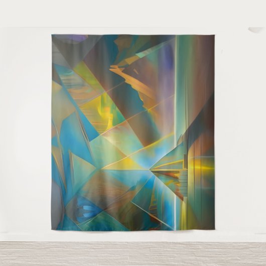 Piramide Landschap Geometrisch Abstract Ontwerp Wandkleed (Voorkant)