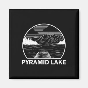 Piramide meer Nevada grappige vissen kamperen zome Magneet