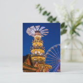 Piramide op de kerstmarkt in Rostock Feestdagenkaart (Staand voorkant)