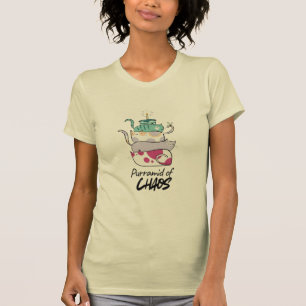 Piramide van Chaos Grappige Katten Punt Kunst T-shirt