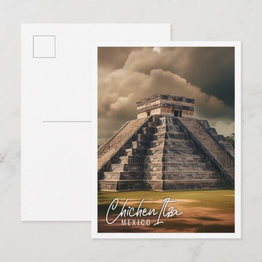 Piramide van Chichen Itza Mexico een beroemde reis Briefkaart (Voorkant / Achterkant)