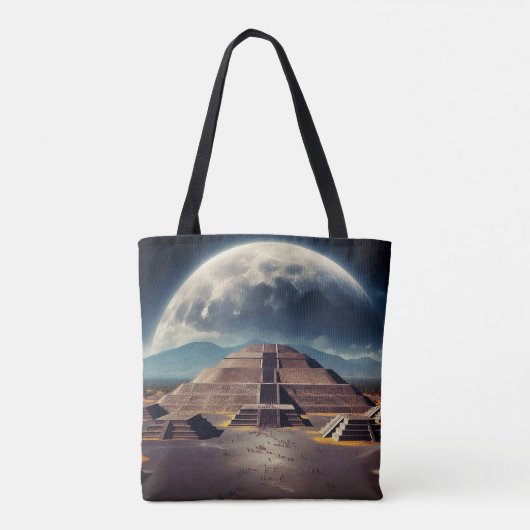 Piramide van de maan, Teotihuacan, Mexico Reizen Tote Bag (Achterkant)