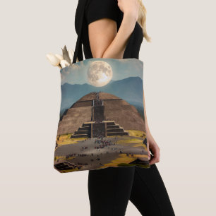 Piramide van de maan, Teotihuacan, Mexico Reizen Tote Bag