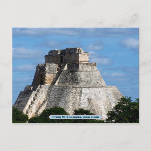 Piramide van de Magicus, Uxmal, Mexico Briefkaart (Voorkant)