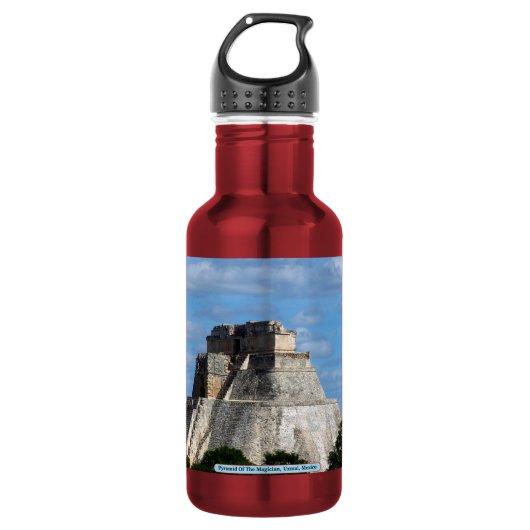 Piramide van de Magicus, Uxmal, Mexico Waterfles (Voorkant)