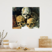 Piramide van de Skulls Paul Cezanne die Kunst schi Poster (Keuken)