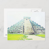Piramide van de Waterverf Chichen Itza Briefkaart (Voorkant / Achterkant)