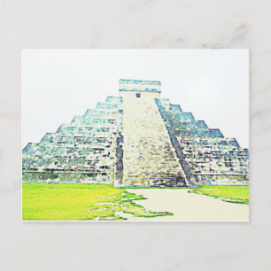 Piramide van de Waterverf Chichen Itza Briefkaart