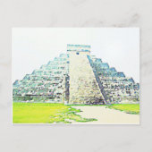 Piramide van de Waterverf Chichen Itza Briefkaart (Voorkant)