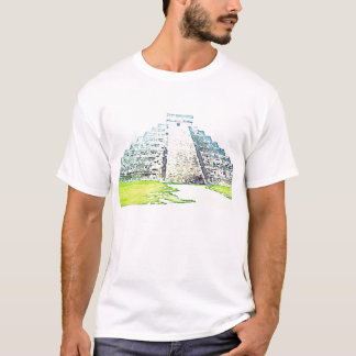 Piramide van de Waterverf Chichen Itza T-shirt