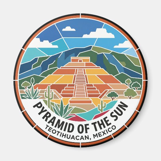 Piramide van de Zon Teotihuacan Mexico Magneet (Voorkant)